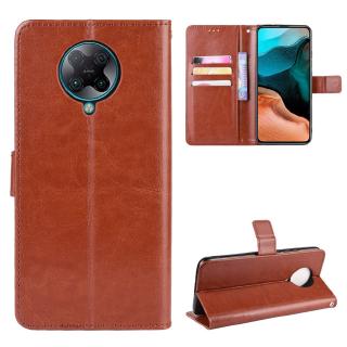Vỏ da PU Crazy Horse sang trọng Redmi K30 Pro Flip Cover Poco F2 Pro Vỏ ví đựng thẻ có dây buộc