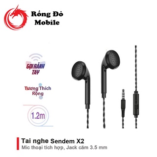 Tai nghe nhét tai chính hãng Sendem X2 dây TPE xoắn ốc chống đứt âm thanh nghe rất ấm bảo hành 1 đổi 1 trong 12 tháng