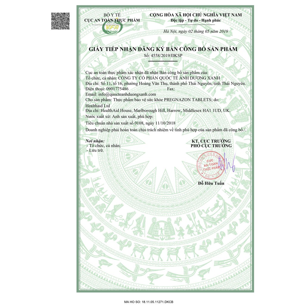 Viên Bổ Bầu HealthAid Pregnazon Complete - Cung cấp Vitamin và Khoáng Chât thiết yếu cho mẹ bầu H/60v - ANH QUỐC