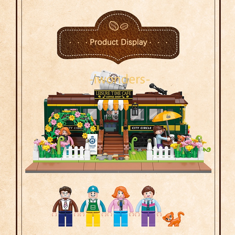 Sáng Tạo Khối Xây Tàu Cà Phê Nhà Giáo Dục Mô Hình Tự Làm Pop Đồ Mặc Nhà Bé Trai Bé Gái Trẻ Em Quà Tặng Đồ Chơi Kids education toys
