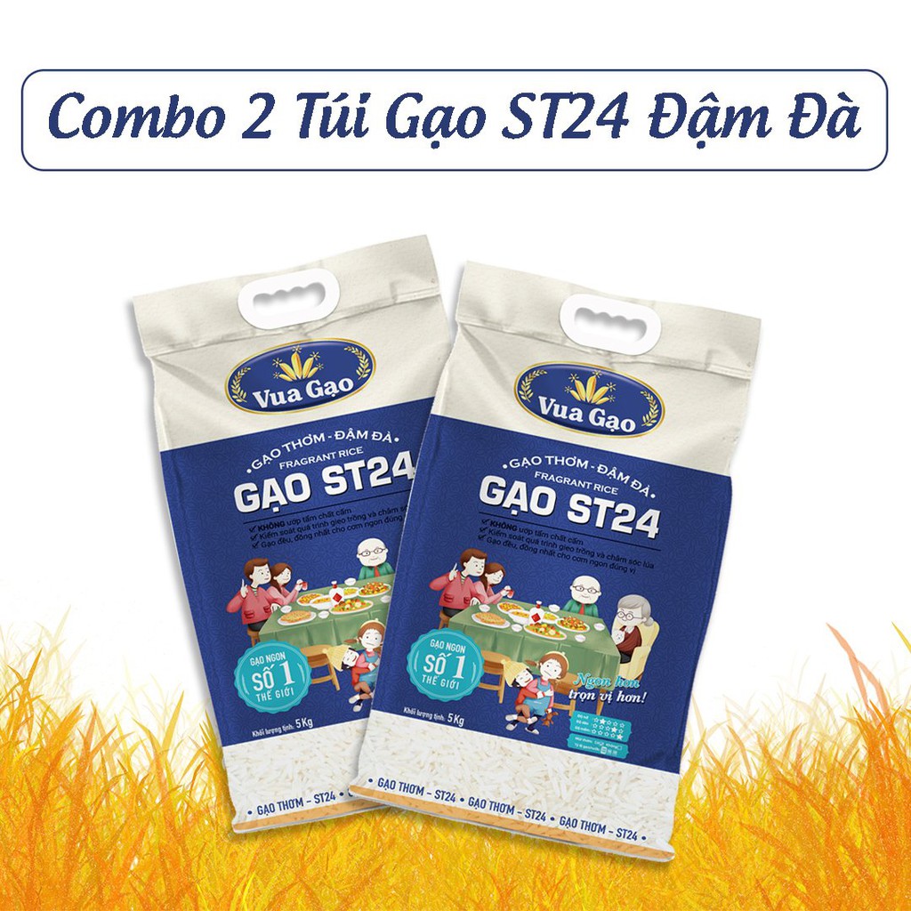 Combo 2 Túi Gạo ST24 - Vua Gạo - Túi 5kg