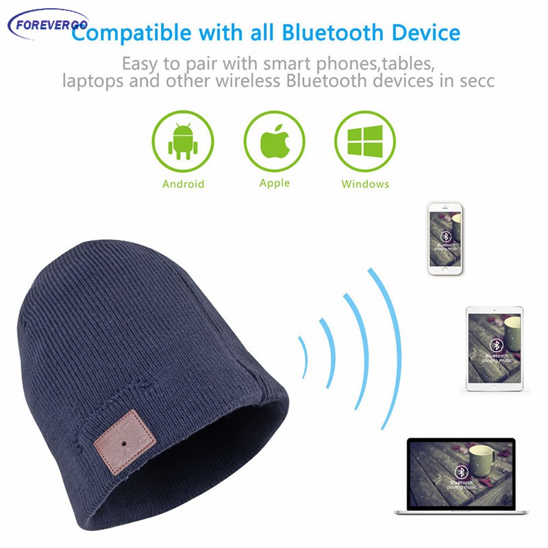 Mũ Beanie Tích Hợp Tai Nghe Bluetooth 5.0 Không Dây Kèm Mic