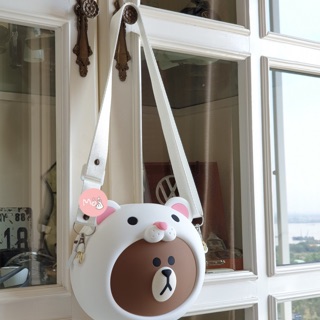 Túi đeo chéo Brown Cony hàng Q'uncle silicon