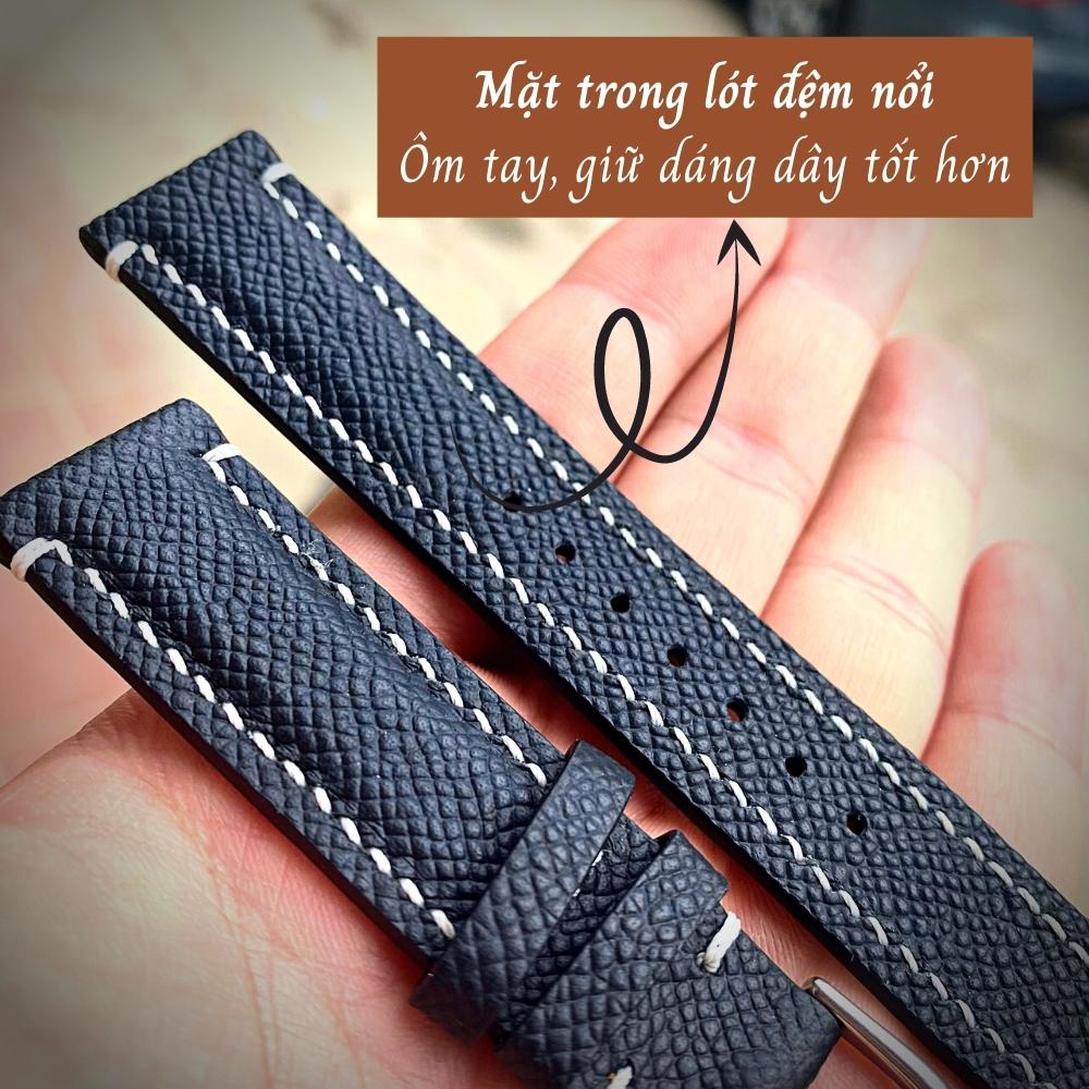 Dây Apple Watch, dây đeo đồng hồ Apple Watch series 3 4 5 6 7 da Epsom Pháp size 38mm 40mm 42mm 44mm handmade thủ công