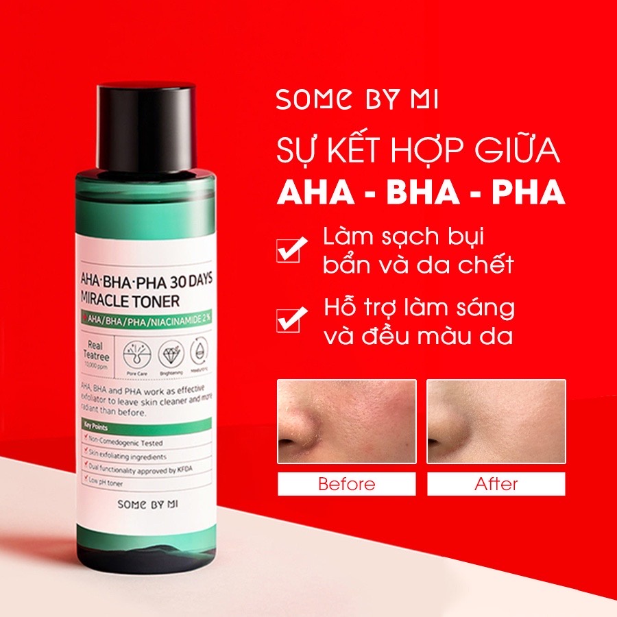 Bộ 3 Sản Phẩm Cho Da Mụn Some By Mi AHA-BHA-PHA 30Days Miracle Fullsize