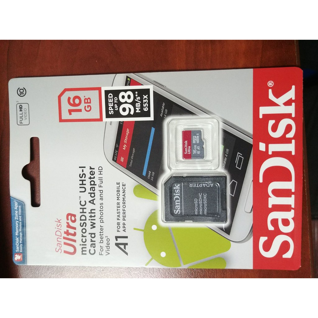 Thẻ nhớ Micro SDHC Sandisk 16GB 98MB/s(BH 5 Năm)