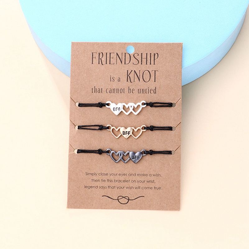 Set 3 Vòng Tay Tình Bạn Mặt Khắc Chữ Best Friend / Soul Sister Bff Dễ Thương