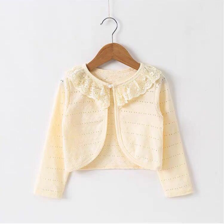 Áo Khoác Cardigan Công Chúa Vải Cotton Phối Ren Dành Cho Bé Gái
