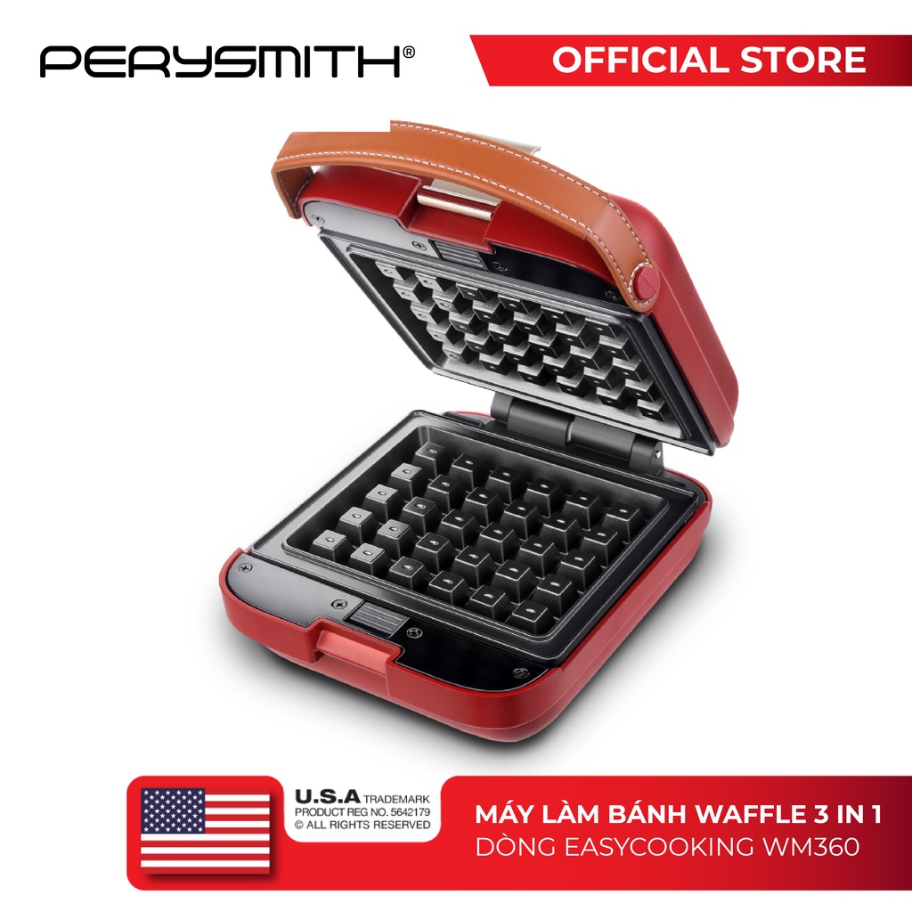 Máy làm bánh Waffle 3 trong 1 PerySmith WM360