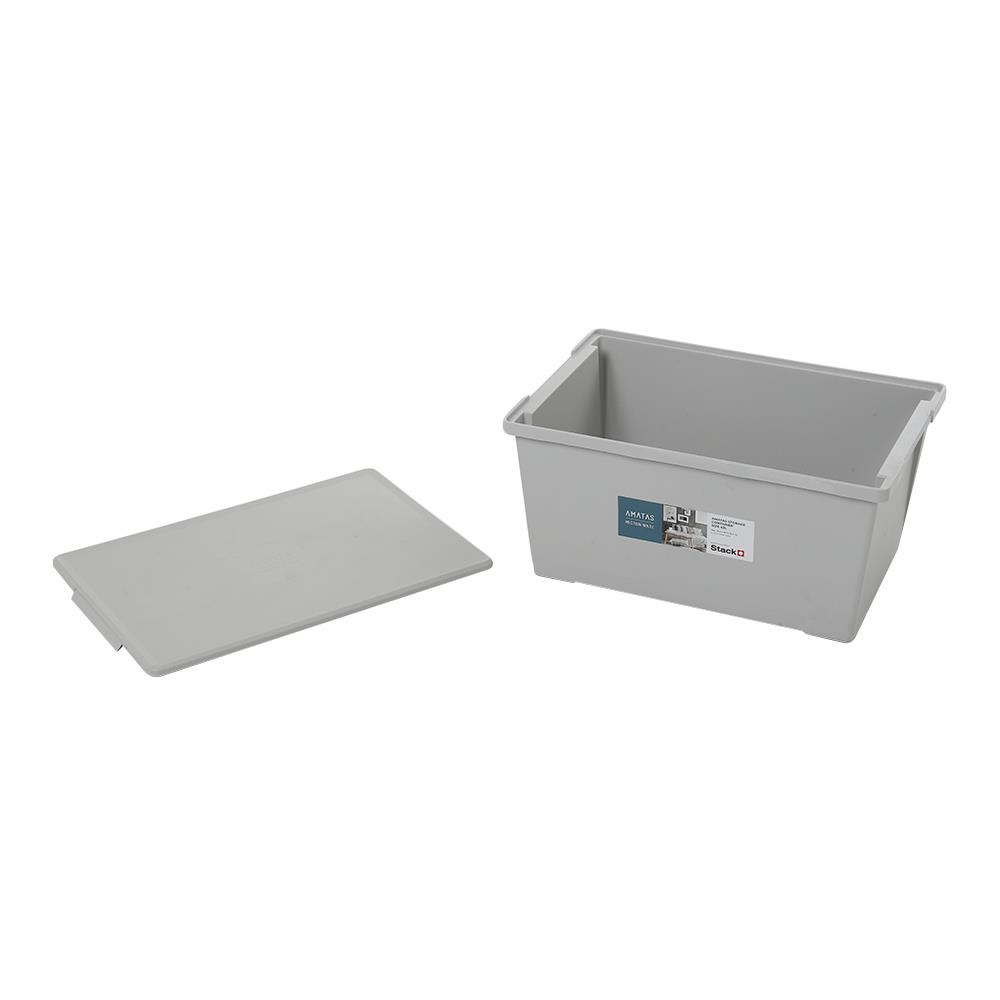 HomeBase STACKO Hộp đựng đồ bằng nhựa Thái Lan AMATAS 43L 39.2X58.2X28cm màu xám