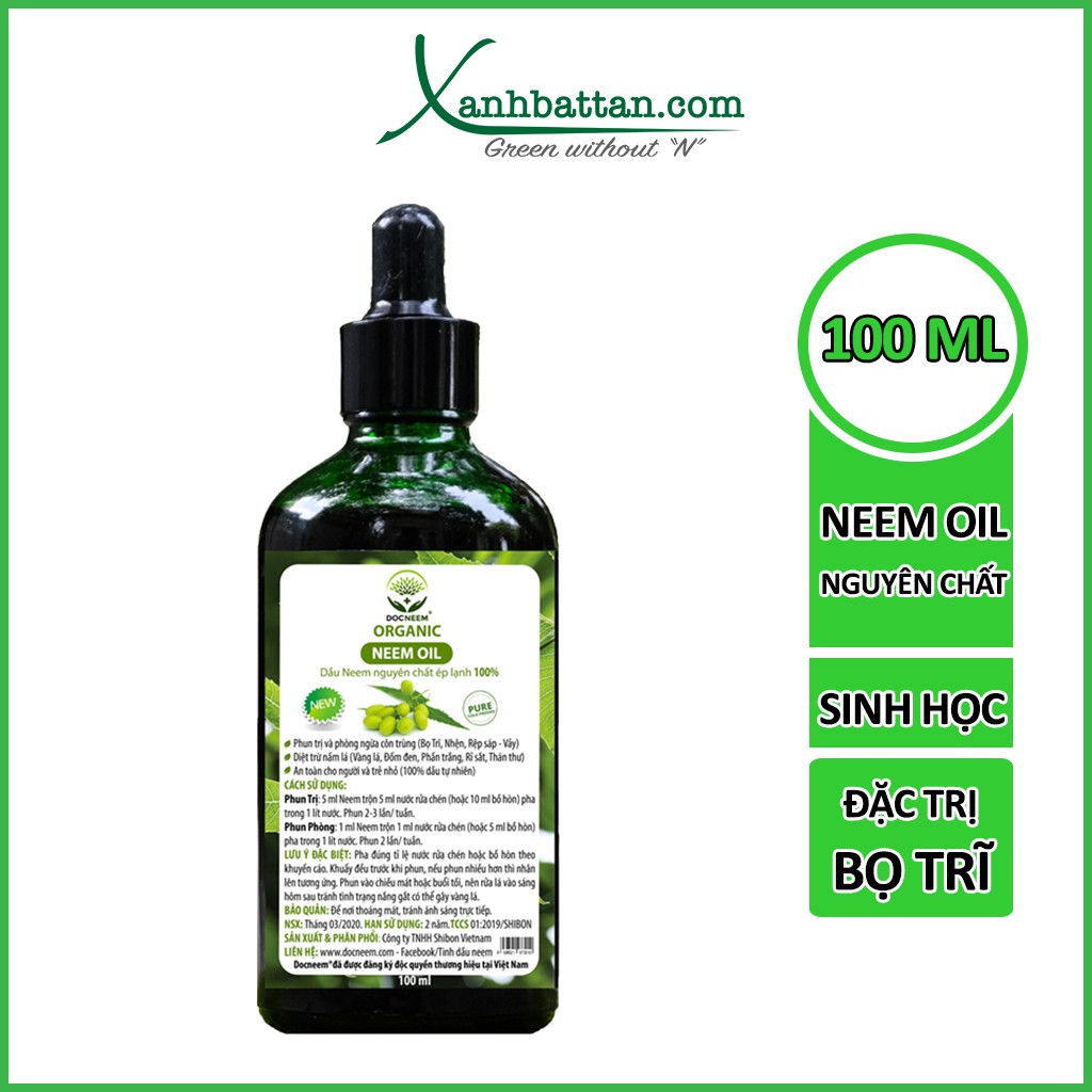 Neem Oil Trừ Bọ Trĩ Cho Hoa Hồng Dạng Sinh Học DOCMEEM Chai 100 ml