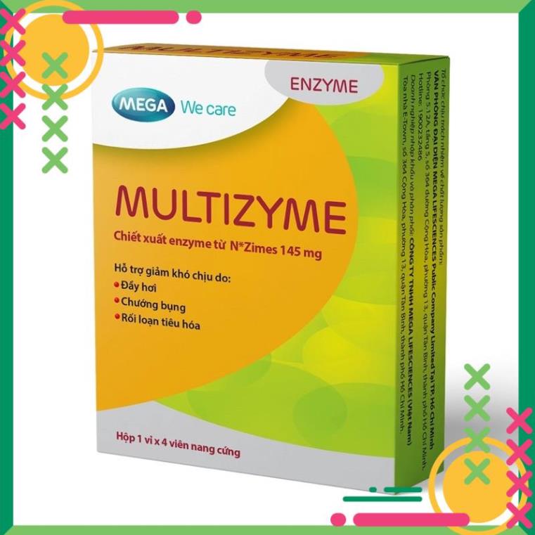 MULTIZYME – bổ sung men tiêu hóa (enzyme) từ vi sinh vật,g ừng & bạc hà giảm rối loạn tiêu hóa, đầy hơi, chướng bụng