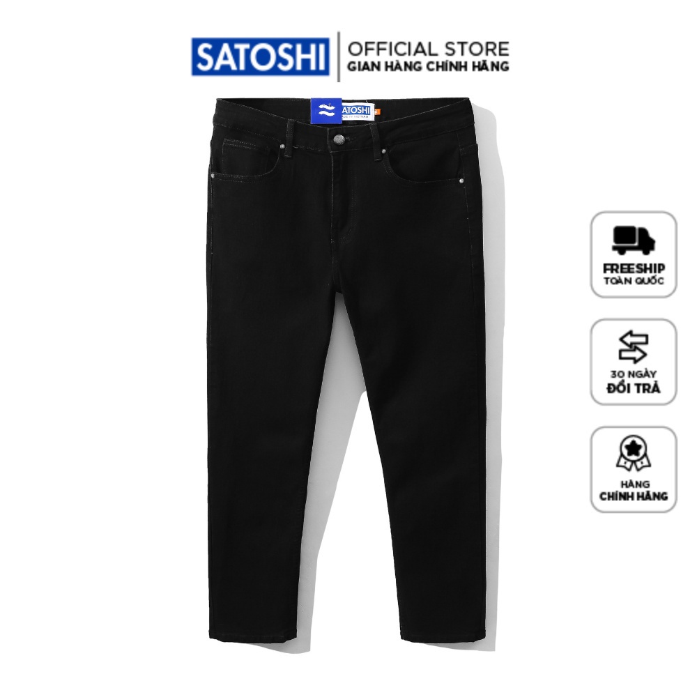 New Quần jean nam basic chất co giãn form slimfit màu đen, phong cách trẻ trung, năng động |SATOSHI| * !