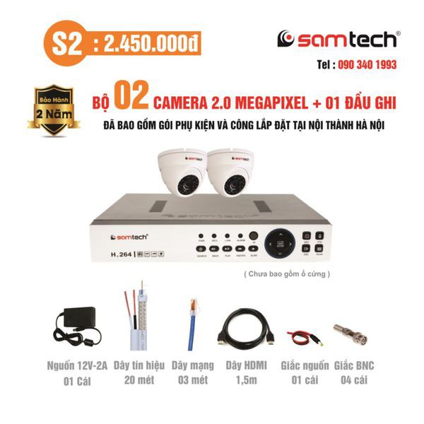 Combo S2 giá rẻ lắp đặt camera giám sát trọn gói cho gia đình ở Hà Nội hệ thống CCTV an toàn bảo mật dễ dùng smartphone