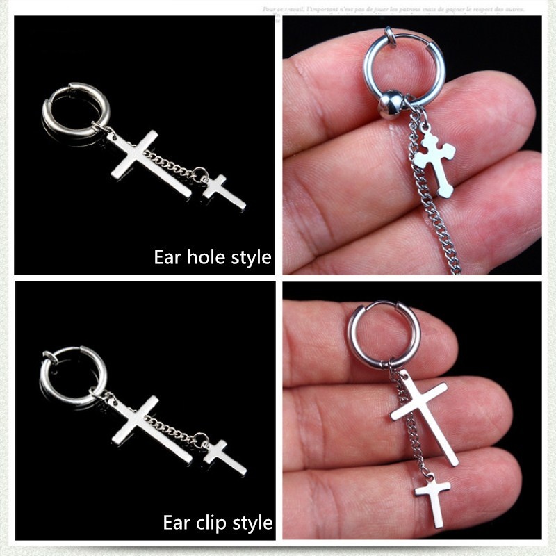 1 Khuyên Tai Thời Trang Nam Nữ Chất Liệu Thép Không Gỉ