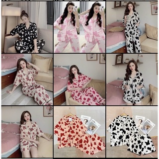 Bộ ngủ Pijama dài ngắn bò sữa lụa mango cao cấp thoáng mát GLAMOR