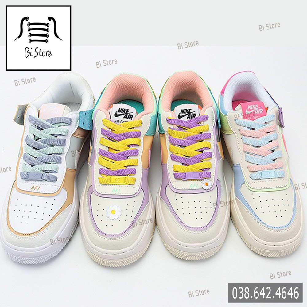 [Bảng 30 màu] Dây giày dẹt màu pastel dành cho các loại giày thể thao / sneaker Nike Air Force 1 (AF1), Jordan, Vans,...
