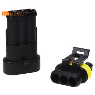 10 Kit 3 Pin Way Waterproof Electrical Wire Connector Plug hu5855