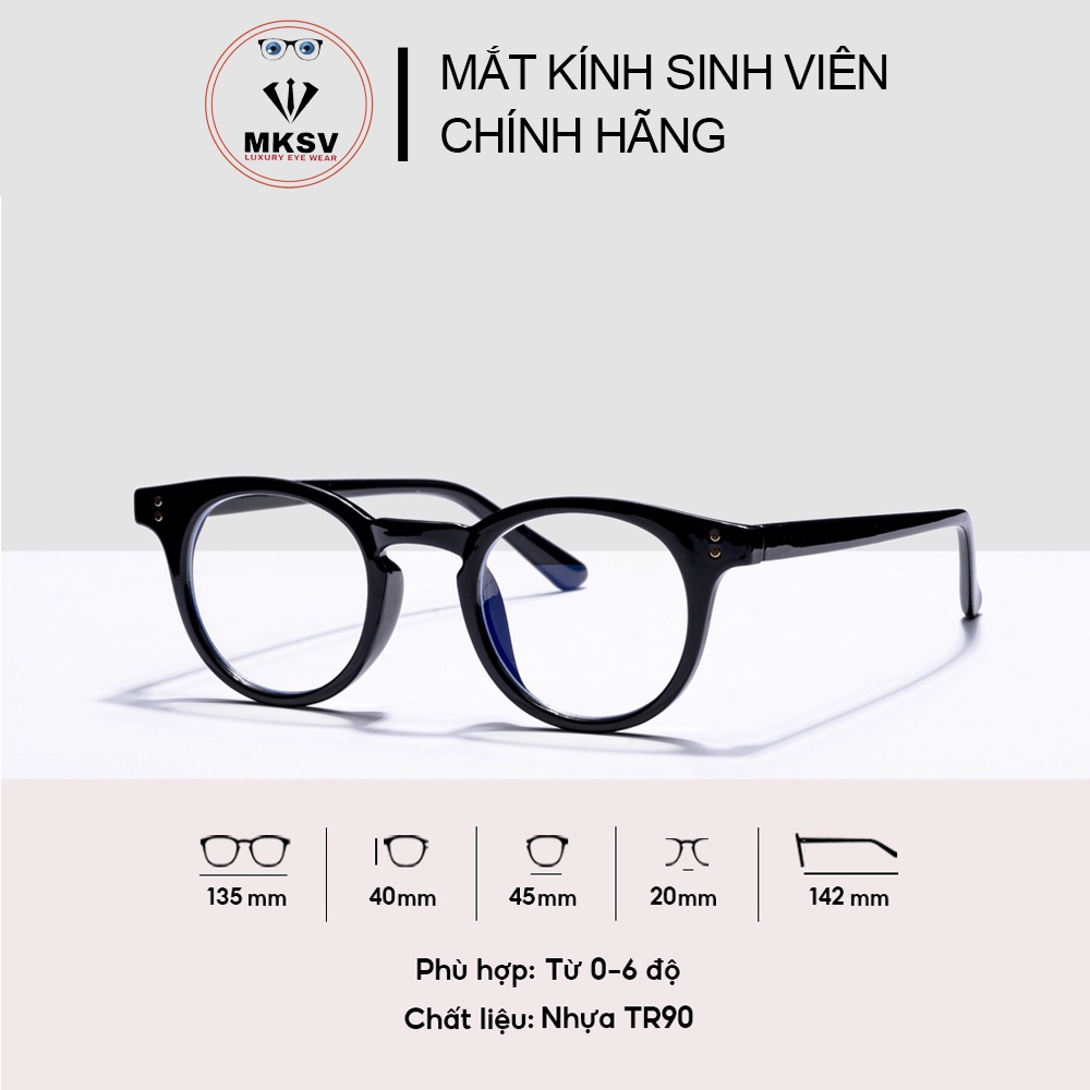 Gọng kính cận nữ nam, kính gọng V MKSV 2129 nhựa dẻo bền bỉ thời trang Hàn Quốc