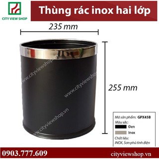 Thùng rác inox 2 lớp 10 lít