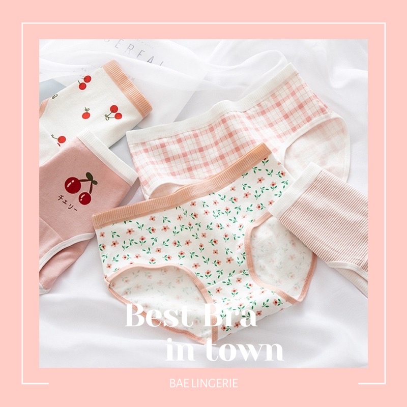 (Có chọn màu) Quần lót nữ cotton thun dễ thương lưng vừa CHERISH - Bae Lingerie | BigBuy360 - bigbuy360.vn