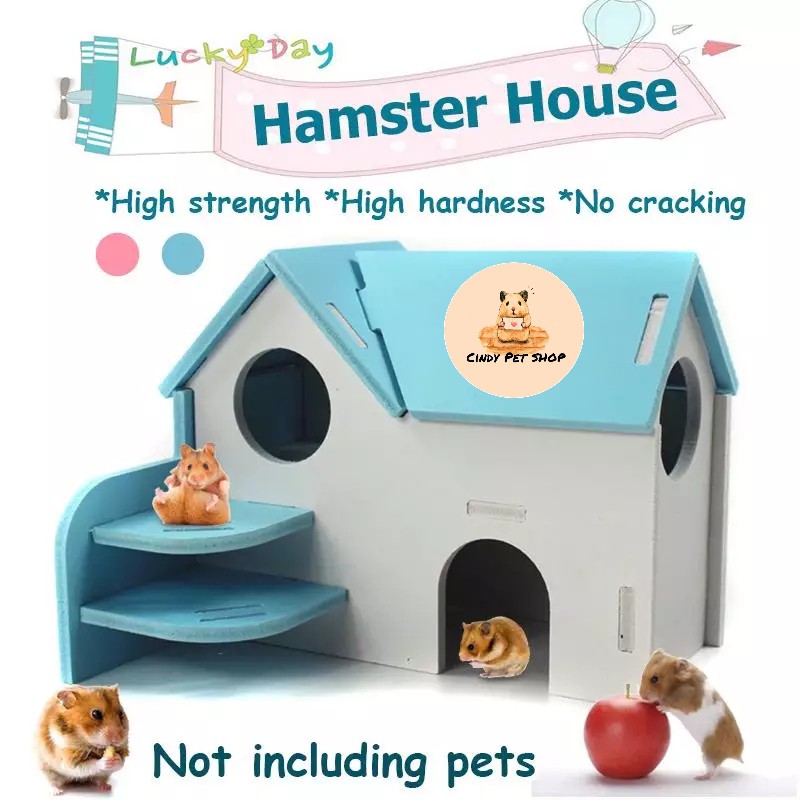 Nhà ngủ lắp ráp 2 tầng rộng rãi cho Hamster 18x15x14cm