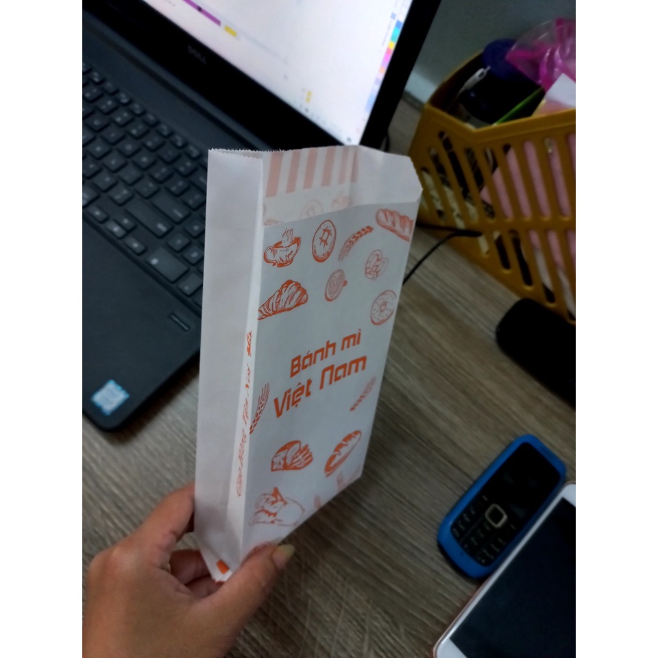 500 cái túi giấy Bánh mì in sẵn