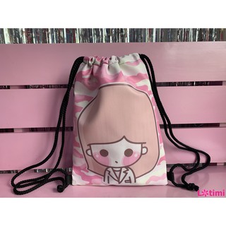 Hình thật -Balo dây rút gấu trắng