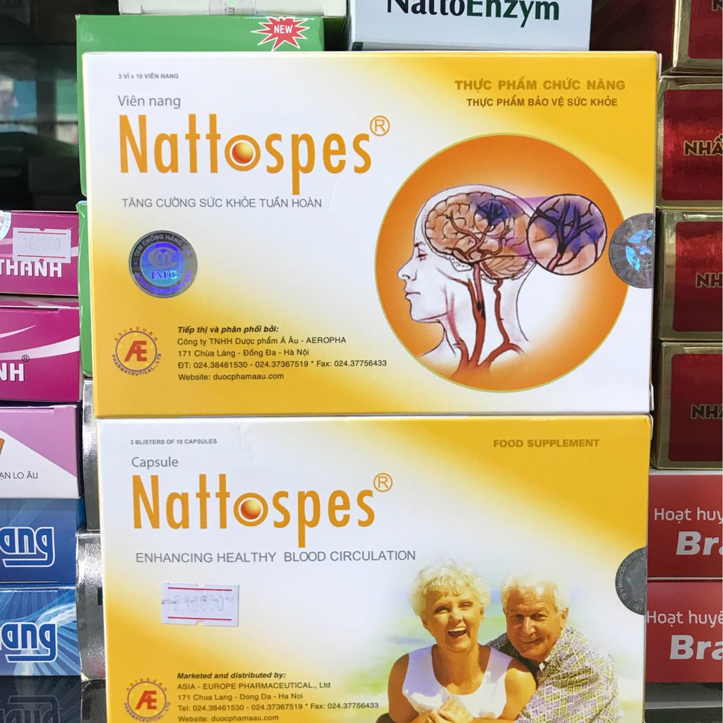 Nattospes - Hỗ trợ hồi phục sau tai biến mạch máu não do tắc mạch (Hộp 30 viên)