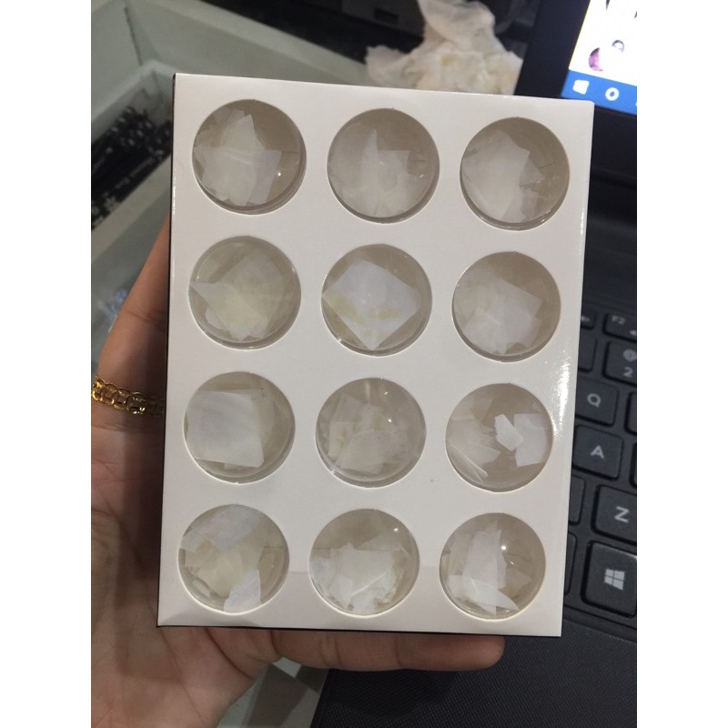 set xà cừ trắng mỏng ẩn gel