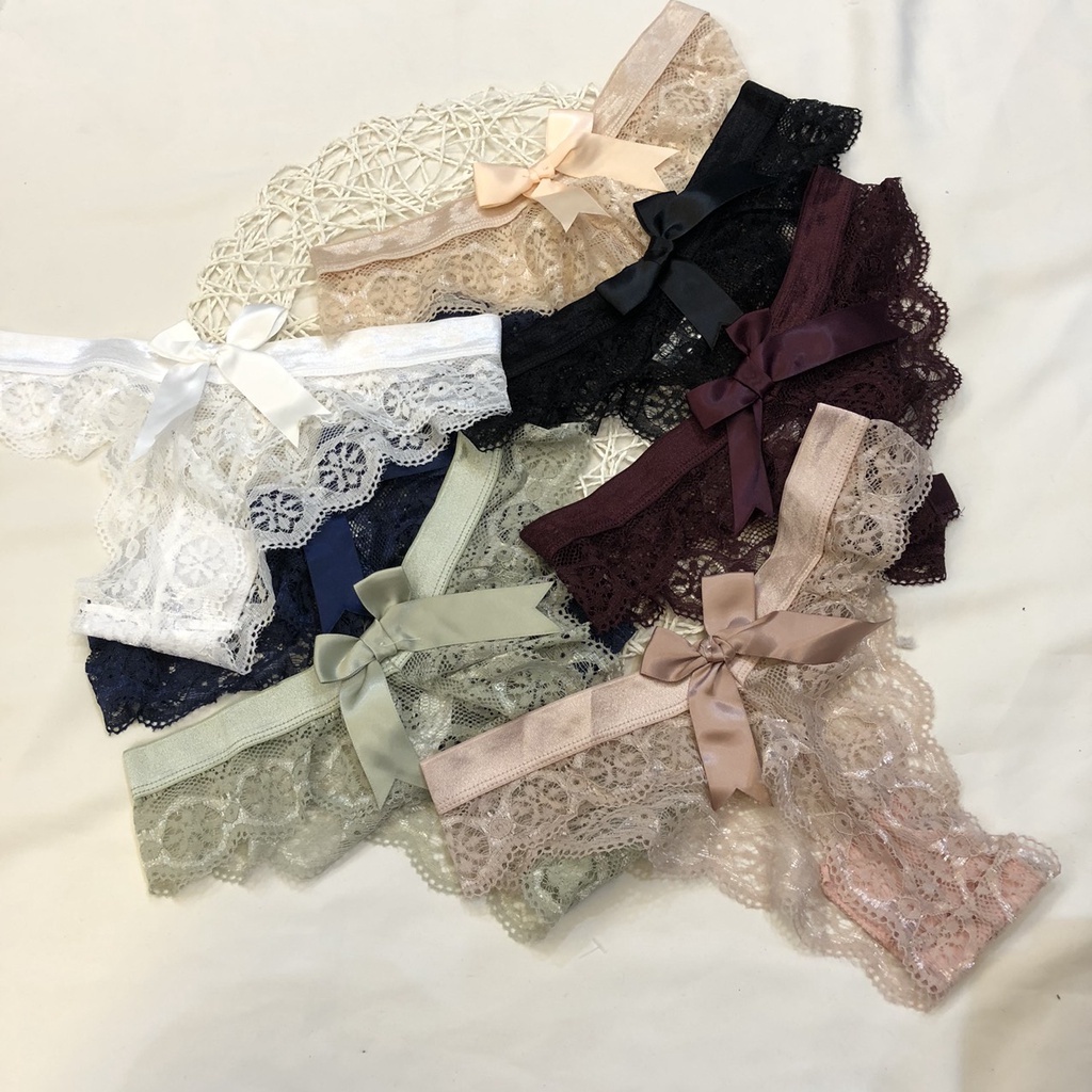 Quần Lót Lọt Khe Ren Mềm Sexy Đính Nơ Siêu Xinh  - QL44