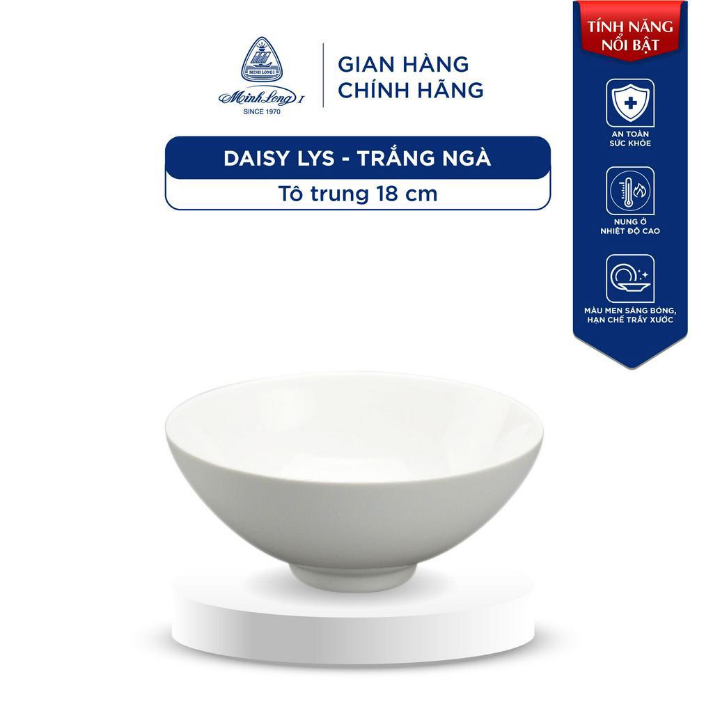 Tô Trung Sứ Minh Long - Daisy Lys - Trắng Ngà - 18 cm