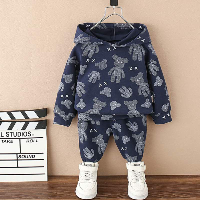 Bộ nỉ gấu dài tay cho bé 9-18kg