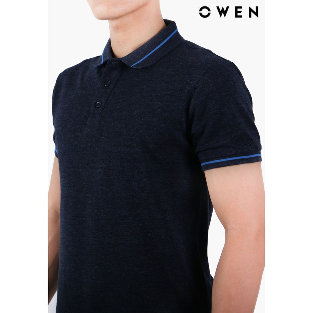 Áo polo ngắn tay OWEN Bodyfit màu xanh đen - APV21877
