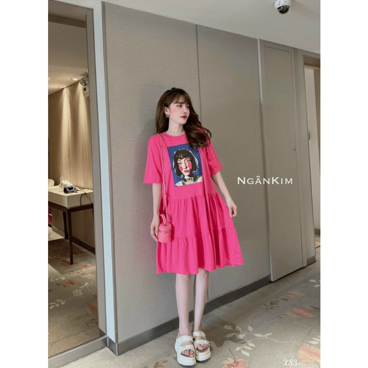 ĐẦM COTTON SUÔNG FORM SIÊU ĐẸP UP thoi trang shop valentina