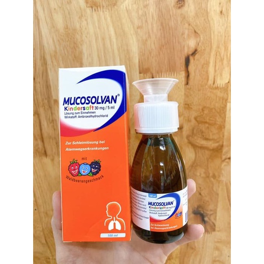 Siro ho và tiêu đờm tan nhầy Mucosolvan Đức 100ml dành cho trẻ sơ sinh và trẻ nhỏ, nội địa Đức