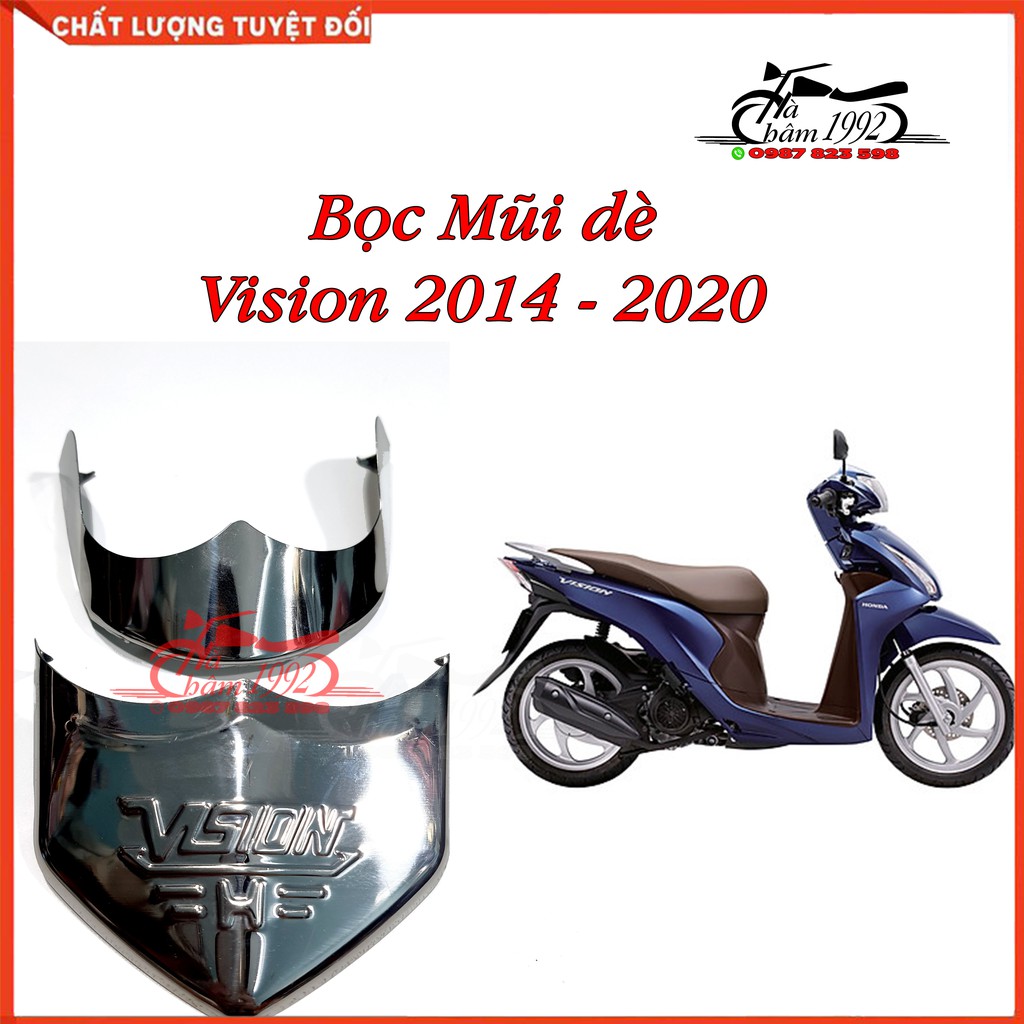 Bọc Mũi Dè Vision 2014 - 2020 Inox Trắng (Giá 1 Bộ Trước + Sau)