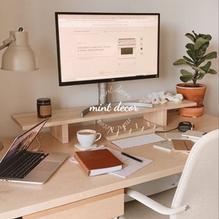 Kệ để màn hình máy tính laptop bằng gỗ trên bàn học bàn làm việc