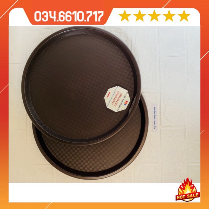 (Siêu giảm giá) Khay nhựa bê đồ chống trơn 2627 - Khay phục vụ nhà hàng tròn 32cm