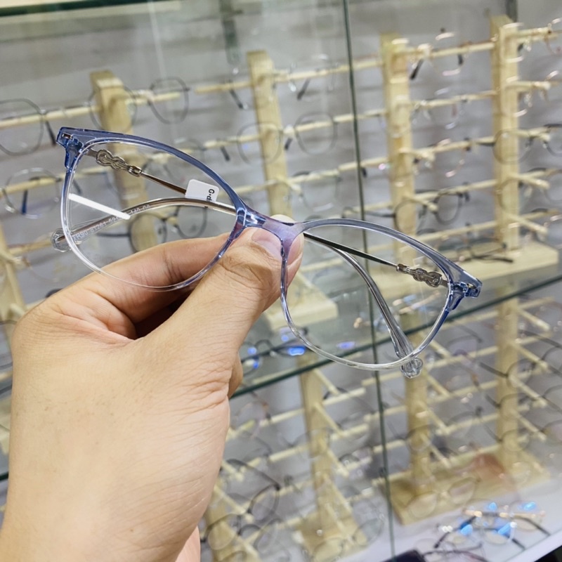 Gọng kính nữ nhựa dẻo không độ chống tia uv,càng kính kiểu cây đàn
