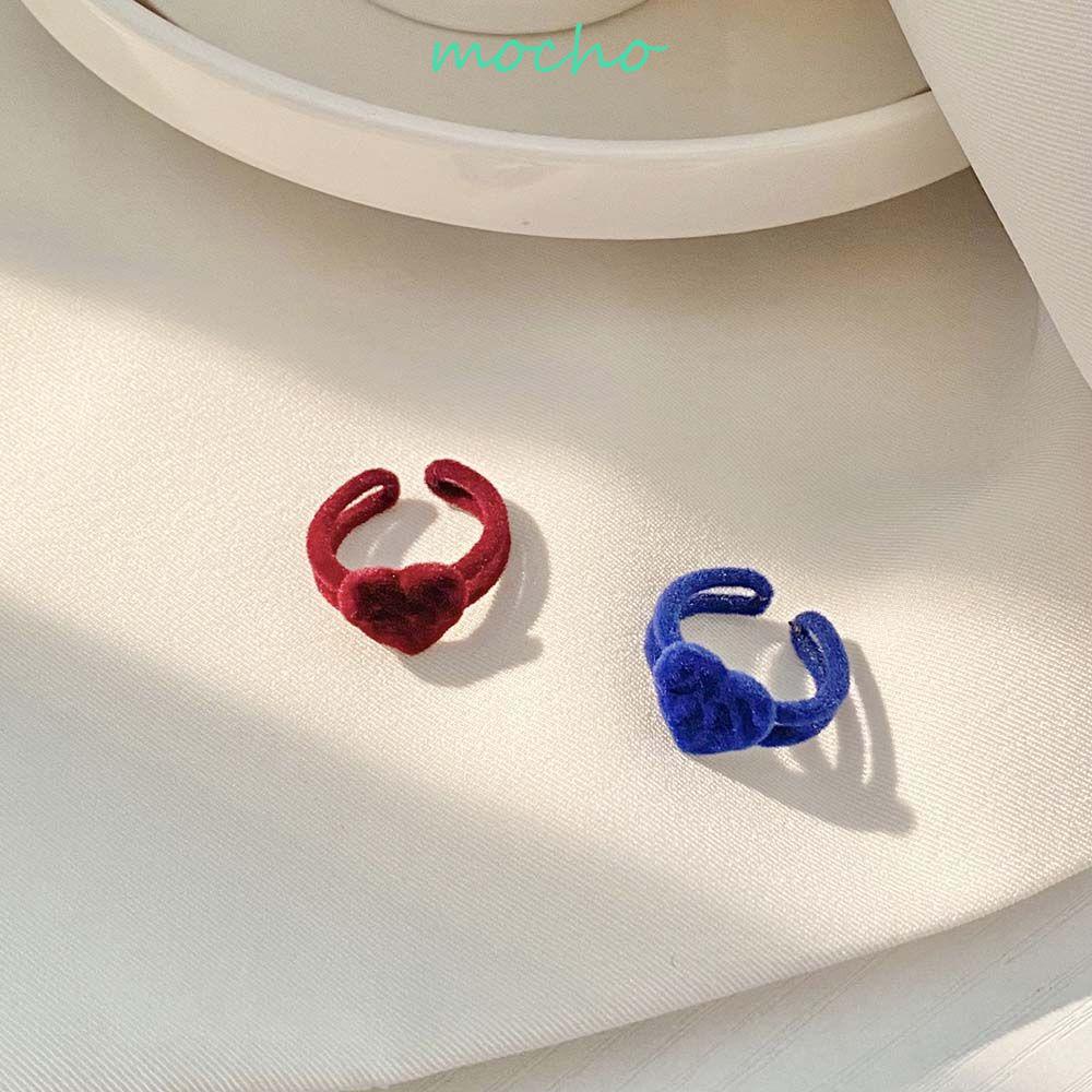 Mocho Nhẫn Vải Nhung Hình Trái Tim Đơn Giản Sáng Tạo Phong Cách Hàn Quốc