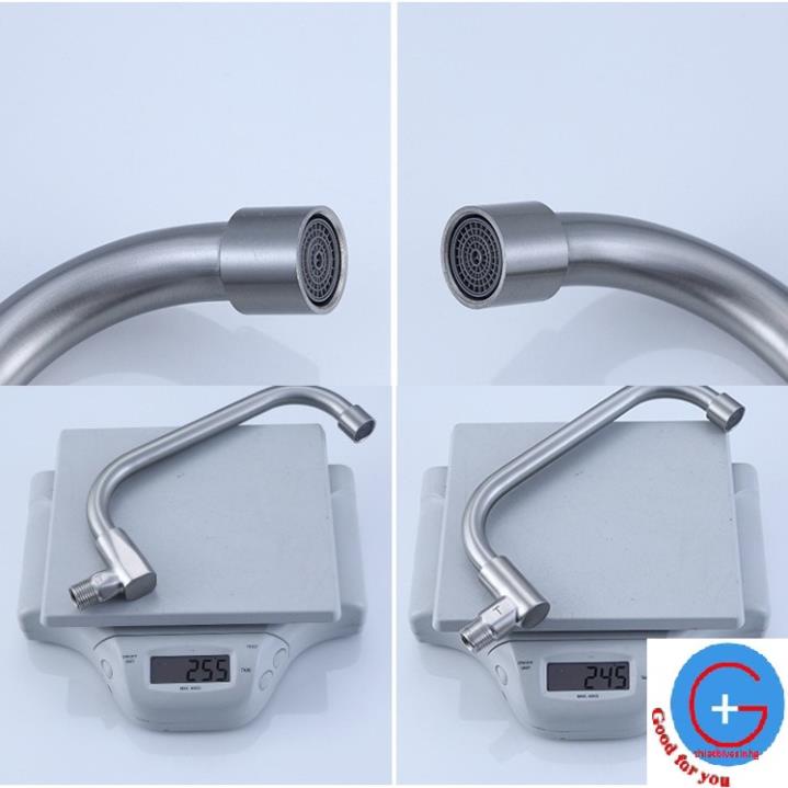 Vòi nước rửa chén bát  gắn tường inox 304 - vòi bếp công nghiệp xoay 360 độ