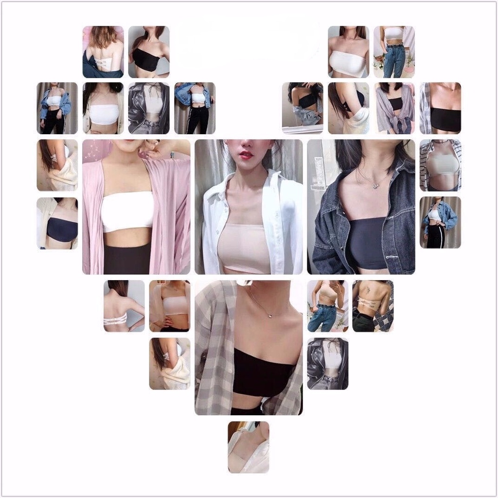 Áo ống không đuờng may hở lưng chất liệu lụa lạnh cao cấp cho nữ