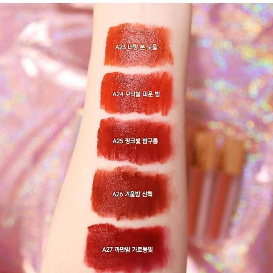 ( New Ver 5 + Ver 6 ) Son kem lì  Black Rouge Air Fit Velvet Tint Color Blueming On Your Lips | Thế Giới Skin Care