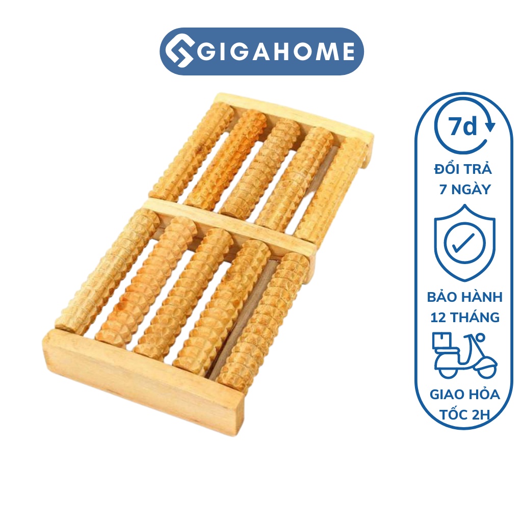 Bàn Lăn Gỗ GIGAHOME Massage Chân 5 Hàng, Giúp Lưu Thông Tuần Hoàn Máu, Bấm Huyệt 3520