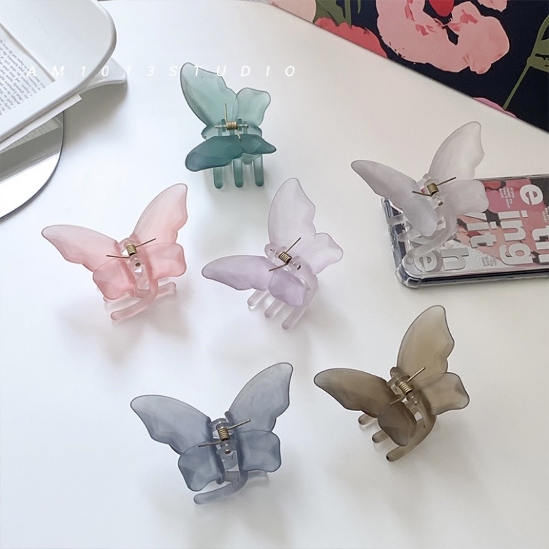 Kẹp tóc càng cua hình bướm 3D nhám Loli