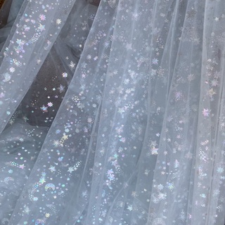 ✨✨vải lưới in ngôi sao phản quang lấp lánh✨✨