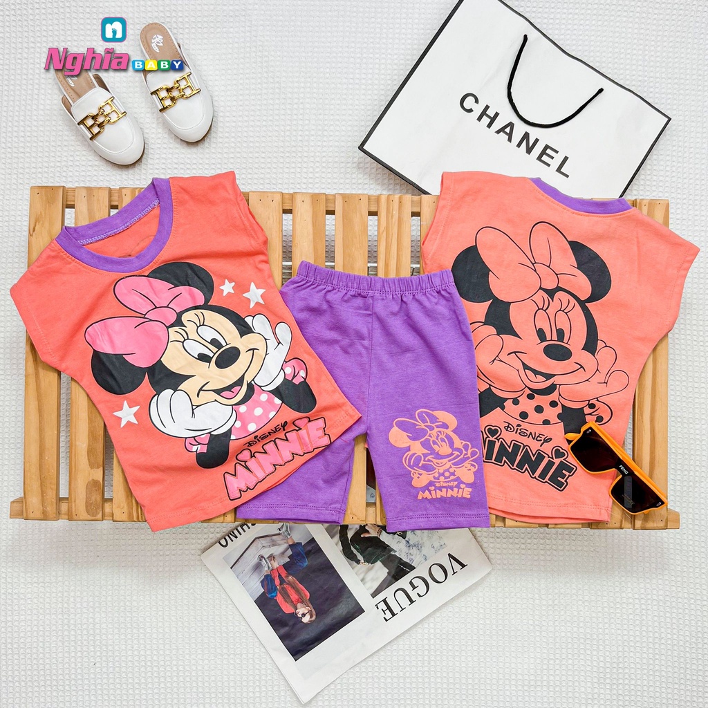 Đồ Bộ Bé Gái - NGHĨA BABY - Thun cotton co dãn 4 chiều - Bộ quần áo mặc nhà 10kg-40kg