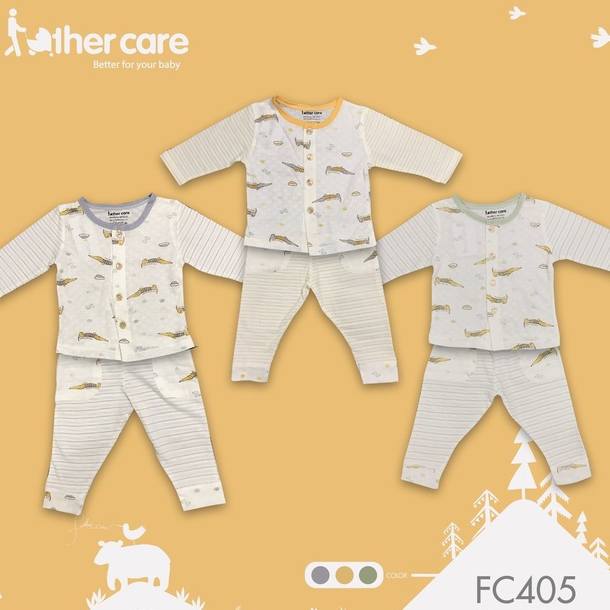 Bộ Quần Áo FatherCare Dài Cài giữa - Chó (Họa tiết-Kẻ) FC405