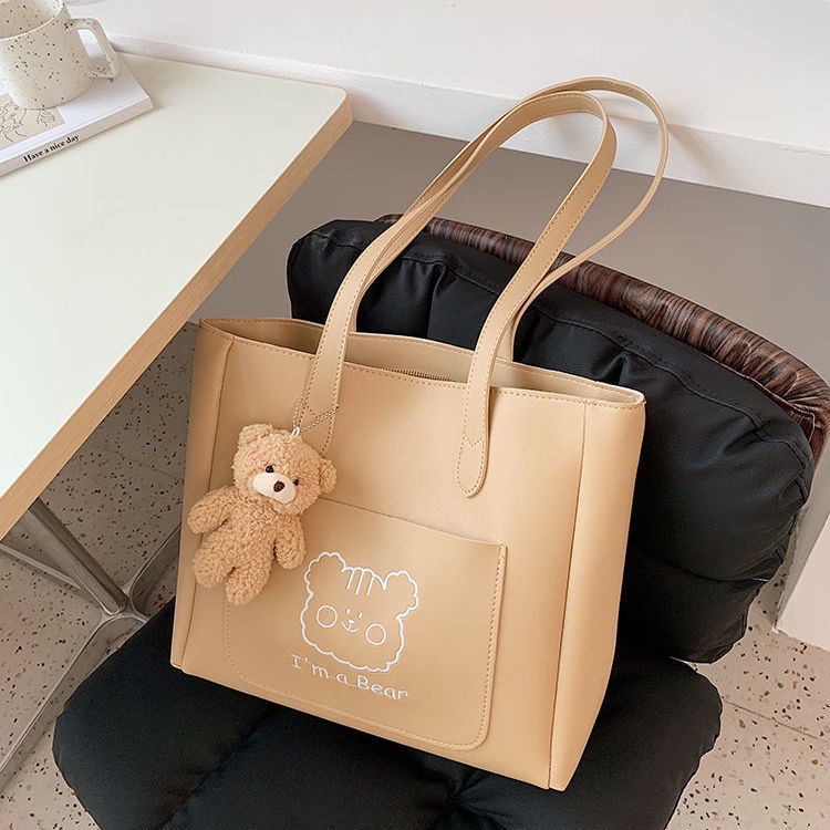 Túi tote đeo vai sức chứa lớn thiết kế đơn giản hợp thời trang